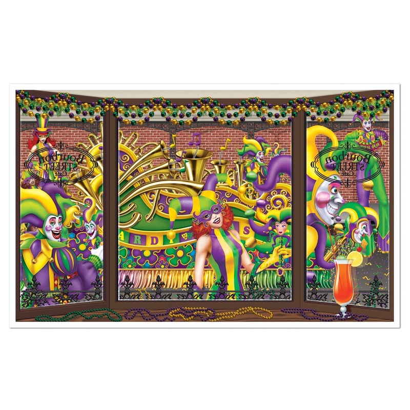 6 Pack Beistle Mardi Gras Insta-View Decoration