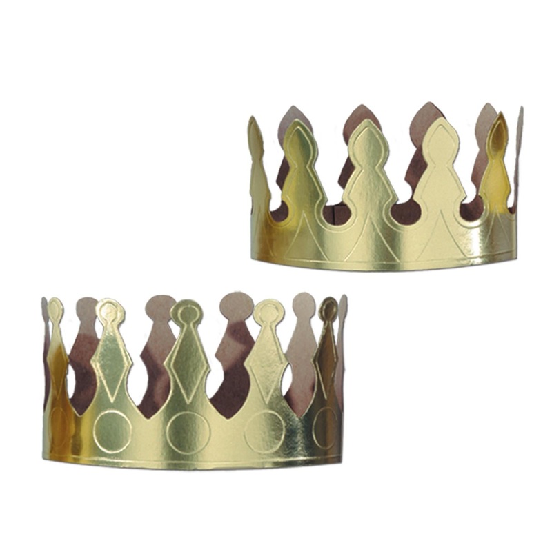 72 Pack Beistle Gold Foil Crowns