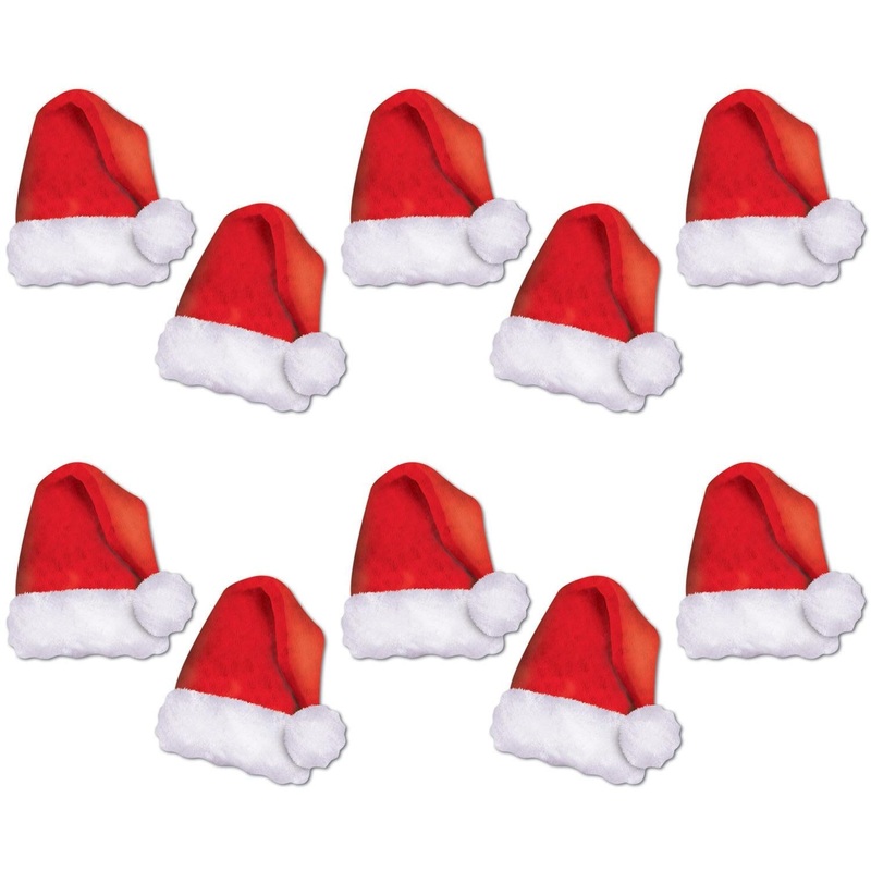 120 Pack Beistle Christmas Mini Santa Hat Cutouts