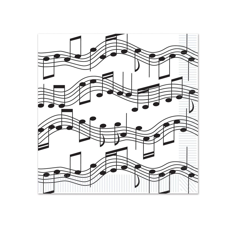 192 Pack Beistle Musical Notes Party Beverage Napkins