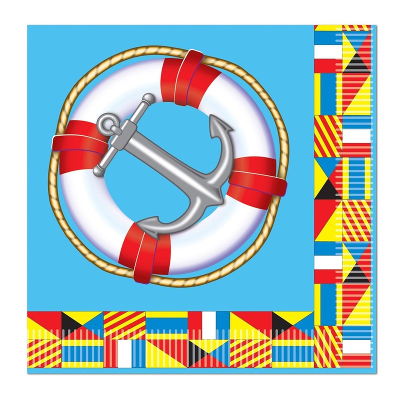 192 Pack Beistle Nautical Party Beverage Napkins