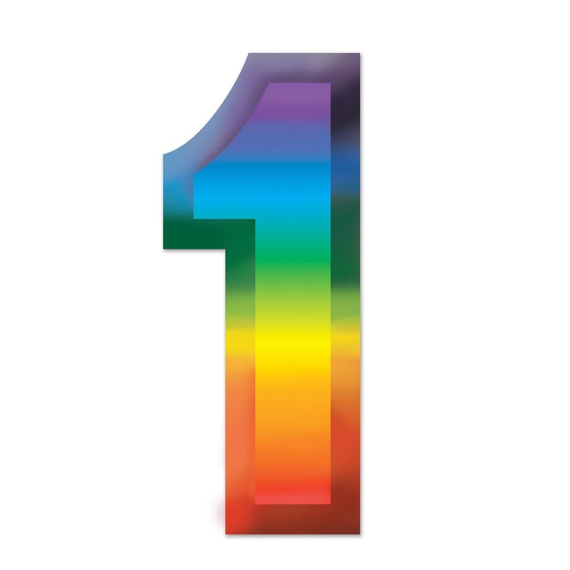 24 Pack Beistle Multi-Color Plastic 3-D Party Number 1
