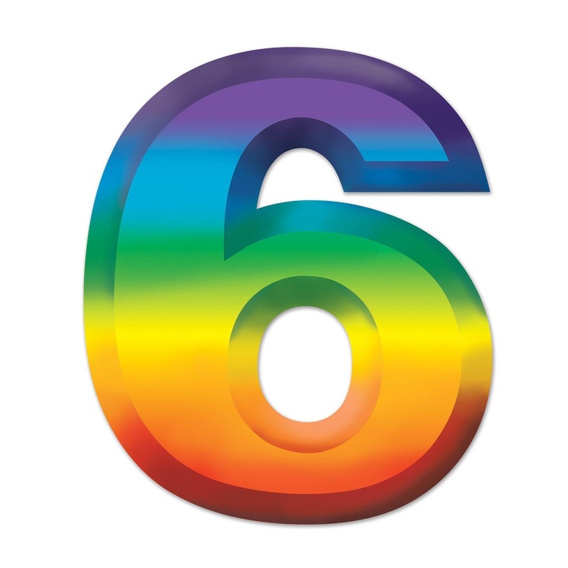 24 Pack Beistle Multi-Color Plastic 3-D Party Number 6