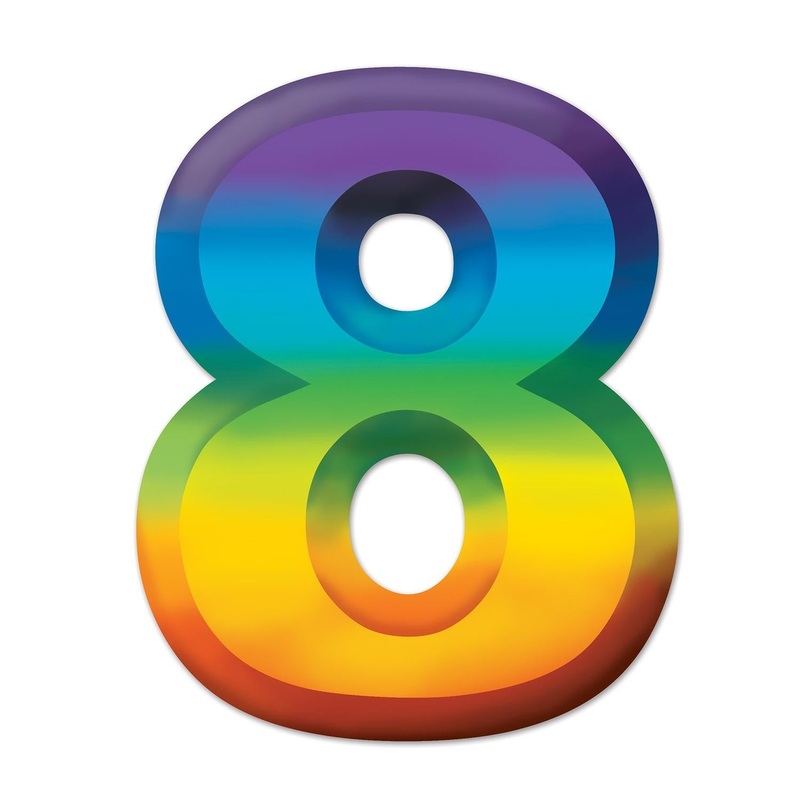 24 Pack Beistle Multi-Color Plastic 3-D Party Number 8