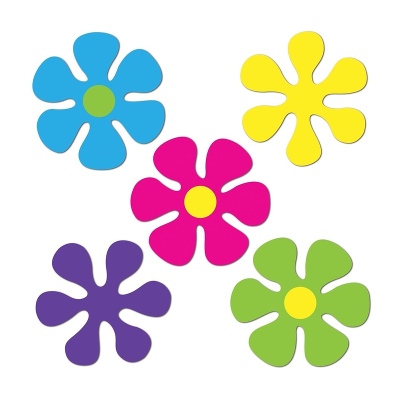 240 Pack Beistle Mini Retro Flower Party Cutouts