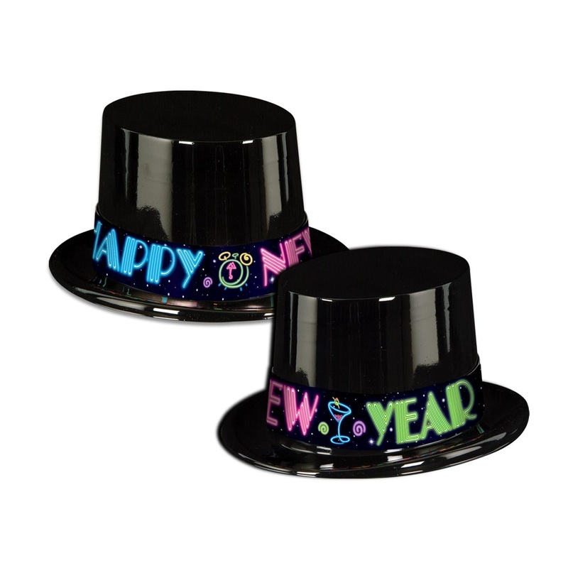 25 Pack Beistle Neon New Years Party Topper Hat