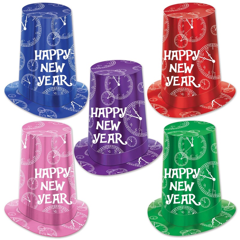 25 Pack Beistle New Year's Eve Midnight Clock Super Hi-Hats