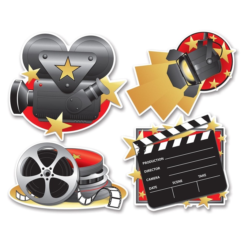 48 Pack Beistle Movie Set Party Cutouts- Multicolor