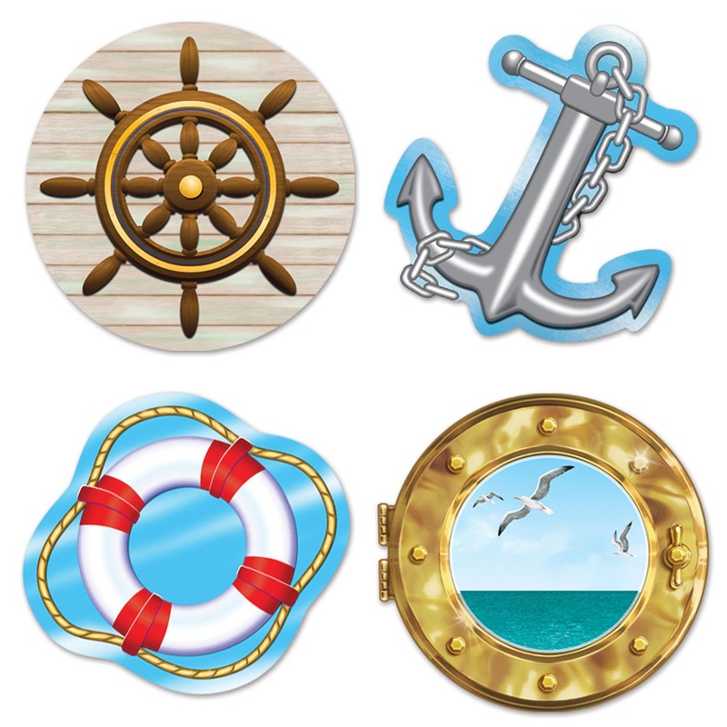 48 Pack Beistle Nautical Party Cutouts