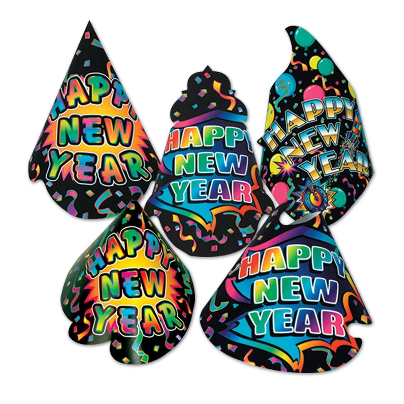 50 Pack Beistle New Yorker New Year's Eve Party Hats