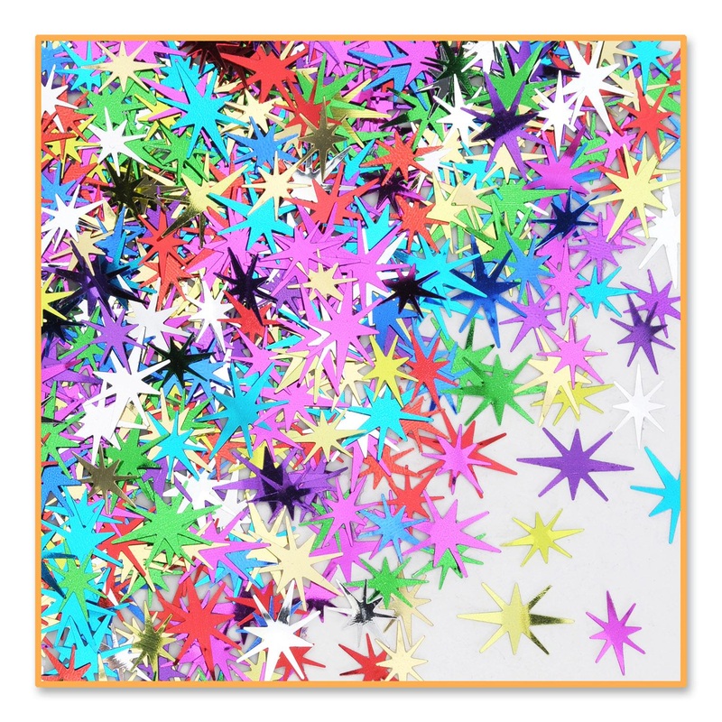 6 Pack Beistle New Year's Eve Multi-Color Starbursts Confetti (0.5 Oz/Pkg)