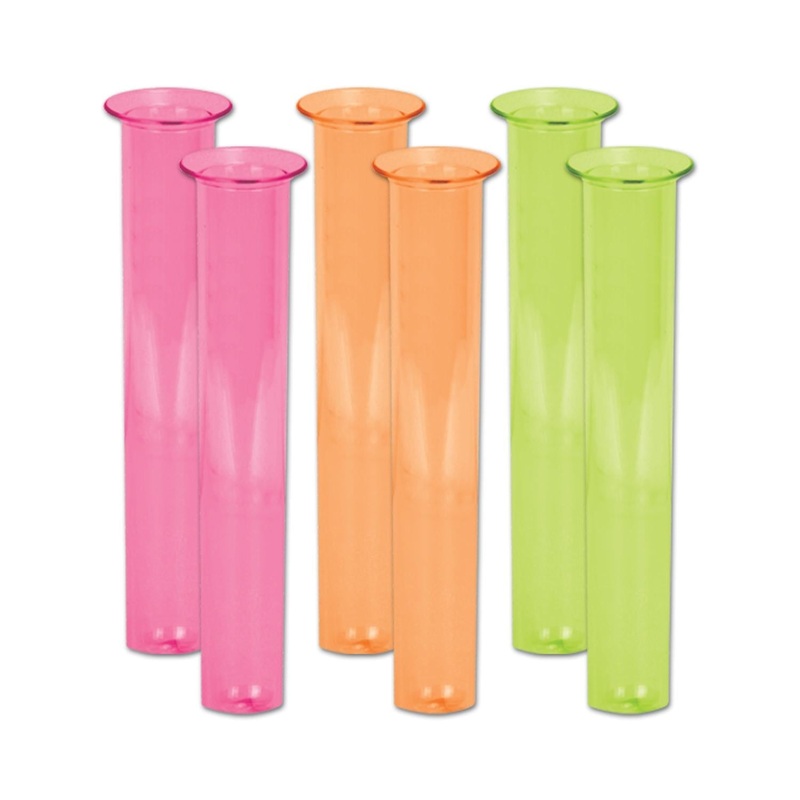 72 Pack Beistle Luau Party Neon Test Tube Shot Glasses