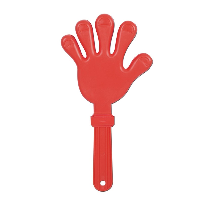 12 Pack Beistle Giant Hand Party Clapper - red