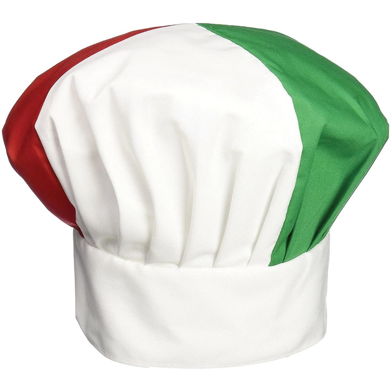 12 Pack Beistle Oversized Fabric Chef's Hat- Red, White, and Green