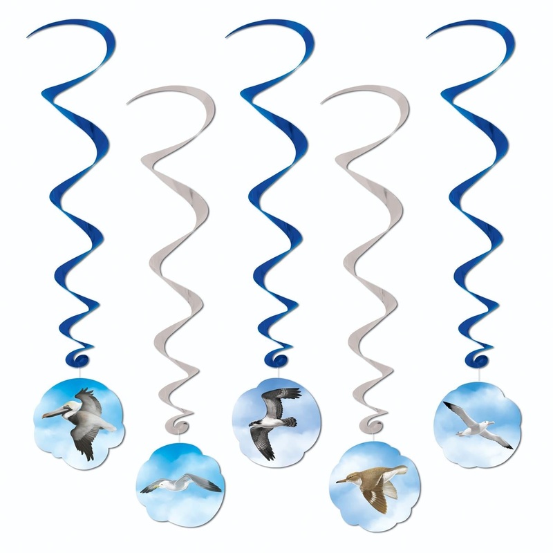 30 Piece Beistle Ocean Bird Party Whirls