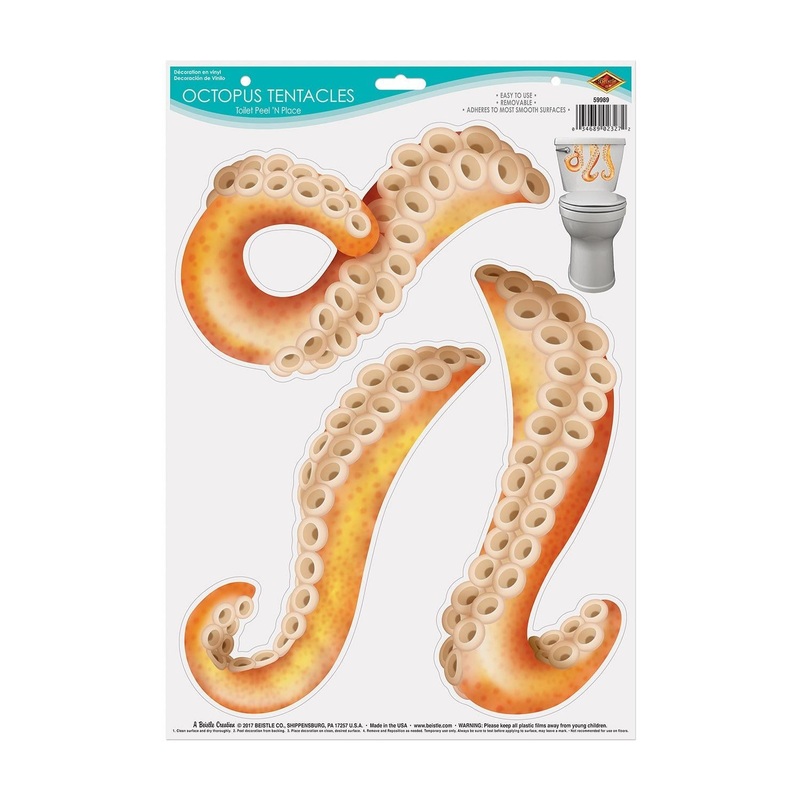 36 Pack Beistle Octopus Tentacles Party Toilet Tank Peel 'n Place Cover