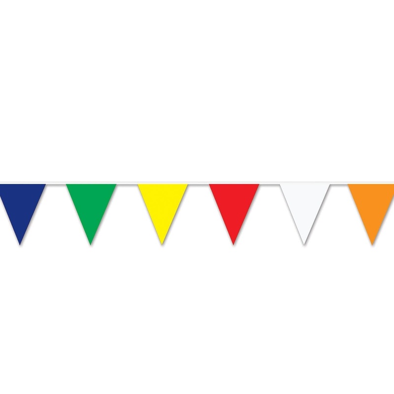 12 Pack Beistle 30 ft. Multi-Color Party Pennant Banner