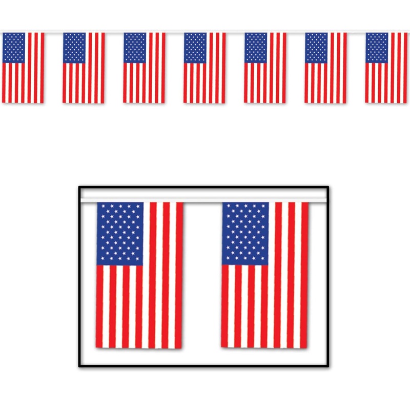 12 Pack Beistle American Flag Party Pennant Banner