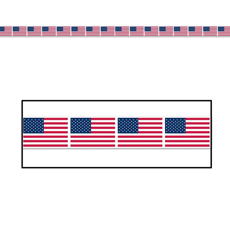 12 Pack Beistle American Flag Party Tape
