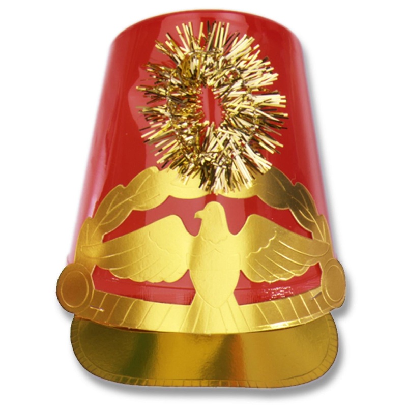 12 Pack Beistle Christmas Plastic Drum Major Hat red