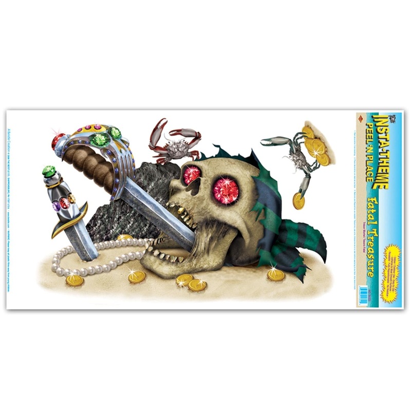 12 Pack Beistle Fatal Treasure Party Peel 'N Place Clings