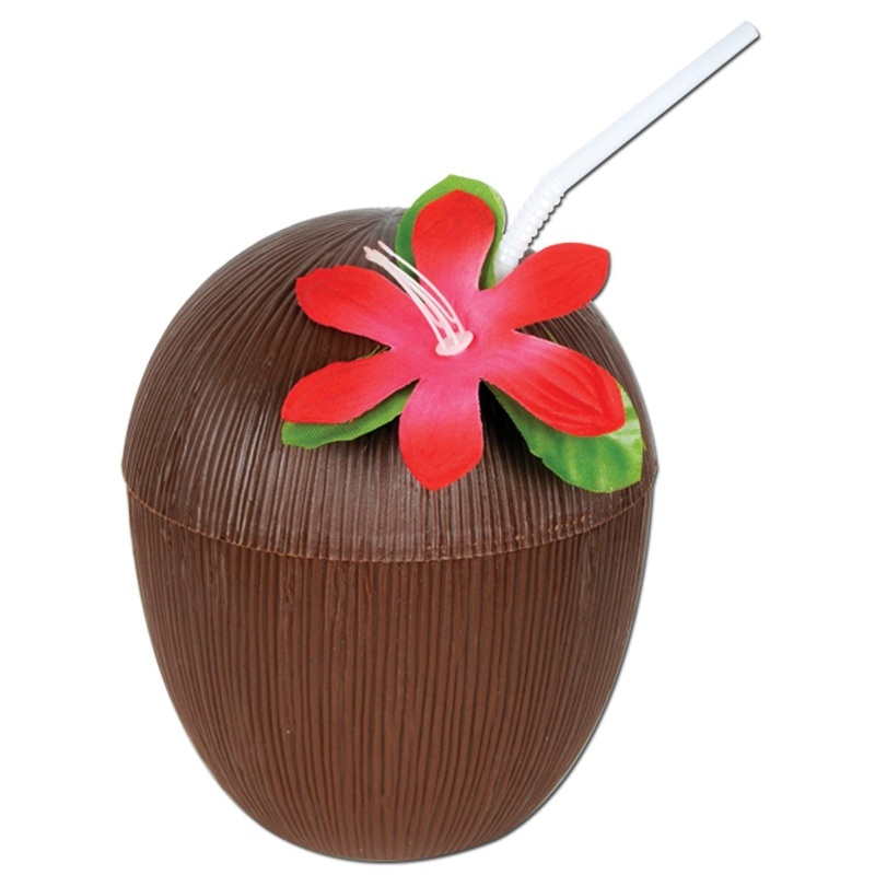 12 Pack Beistle Luau Party Plastic Coconut Cup