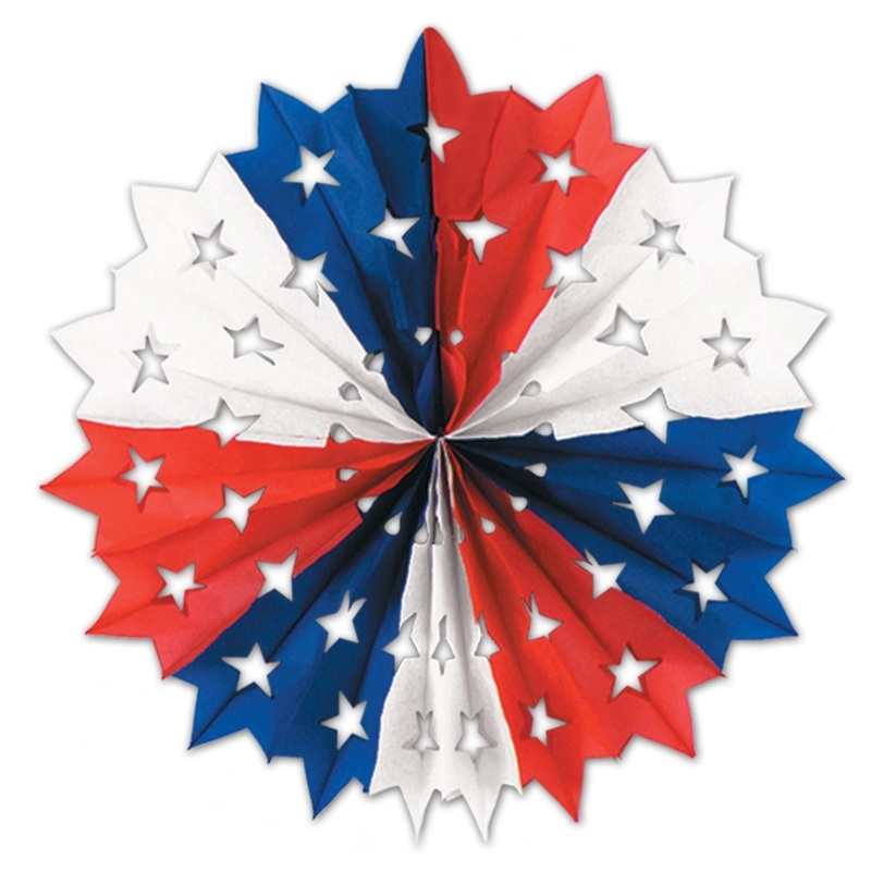12 Pack Beistle Patriotic Star Party Fan