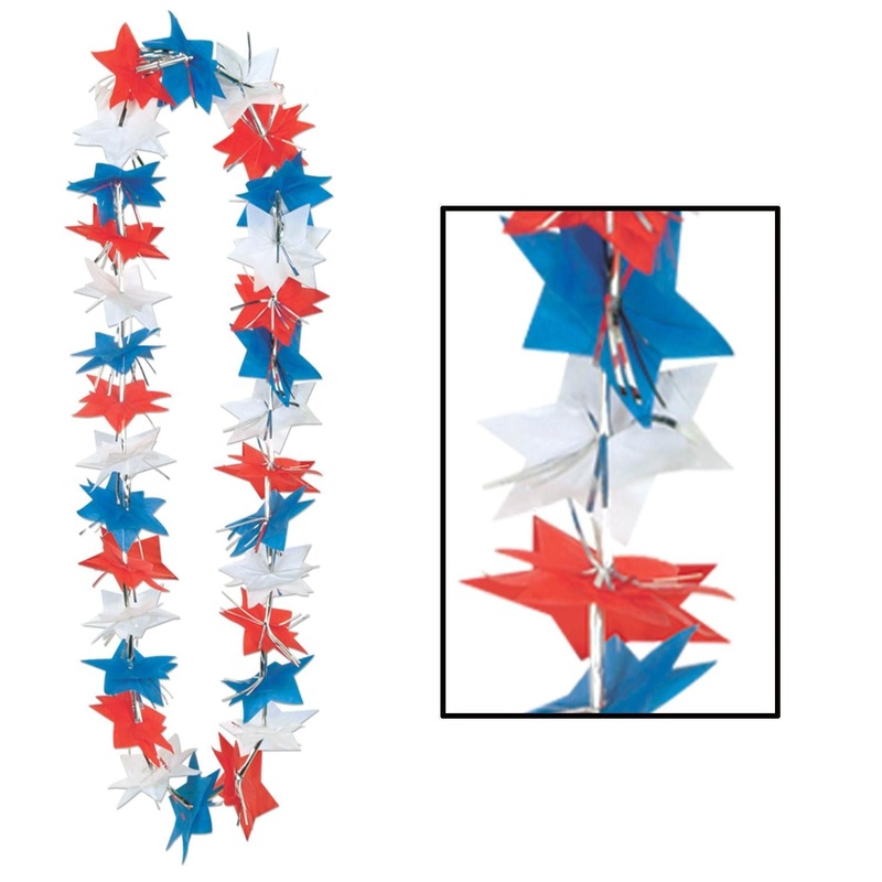 12 Pack Beistle Patriotic Star Party Lei