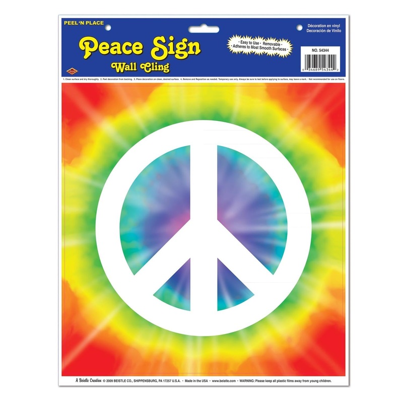 12 Pack Beistle Peace Sign Party Peel 'N Place Clings