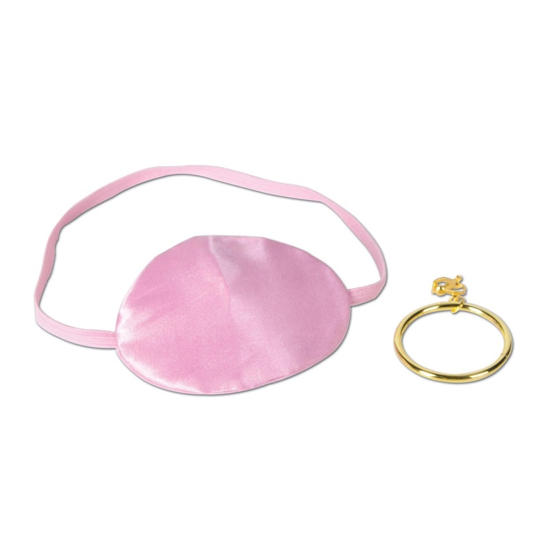 12 Pack Beistle Pink Pirate Eye Patch with Plastic Earring
