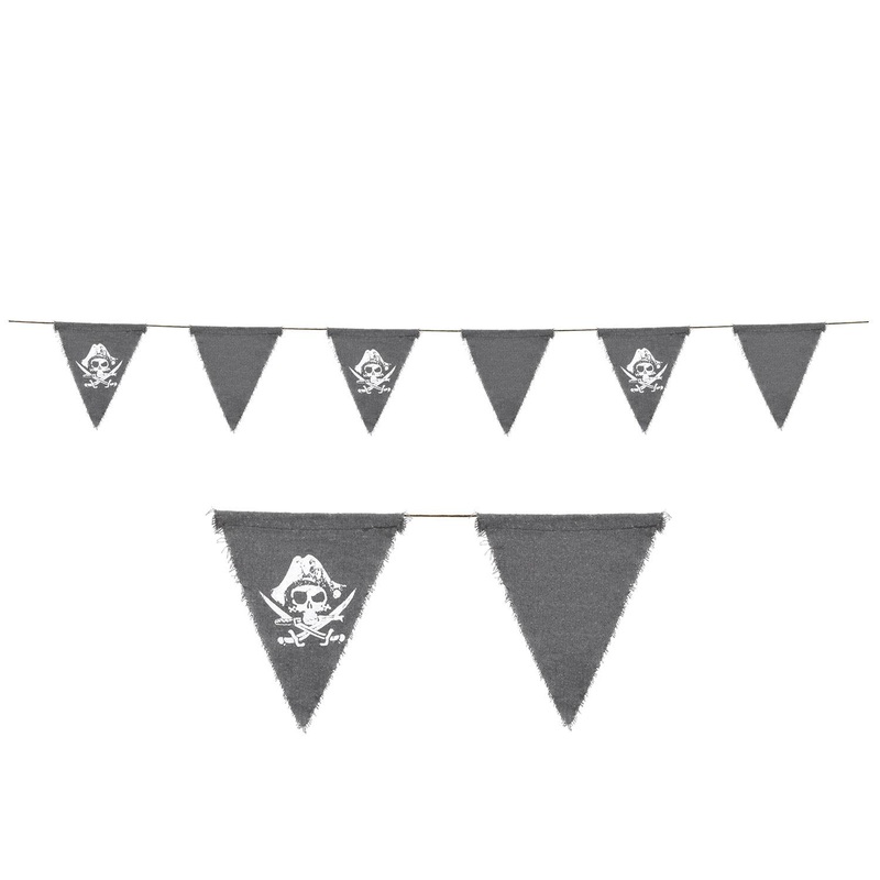 12 Pack Beistle Pirate Fabric Party Pennant Banner