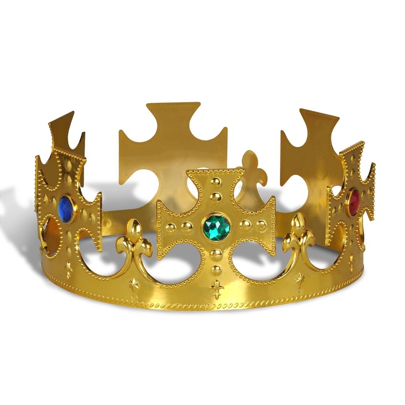 12 Pack Beistle Plastic Jeweled King's Gold Crown