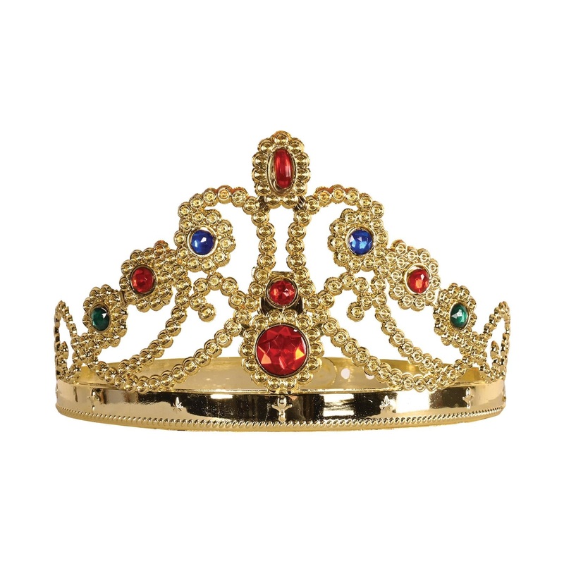 12 Pack Beistle Plastic Jeweled Queen's Tiara - Gold