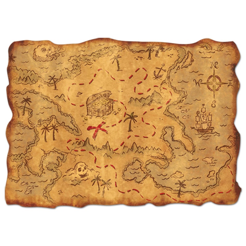 12 Pack Beistle Plastic Treasure Party Map