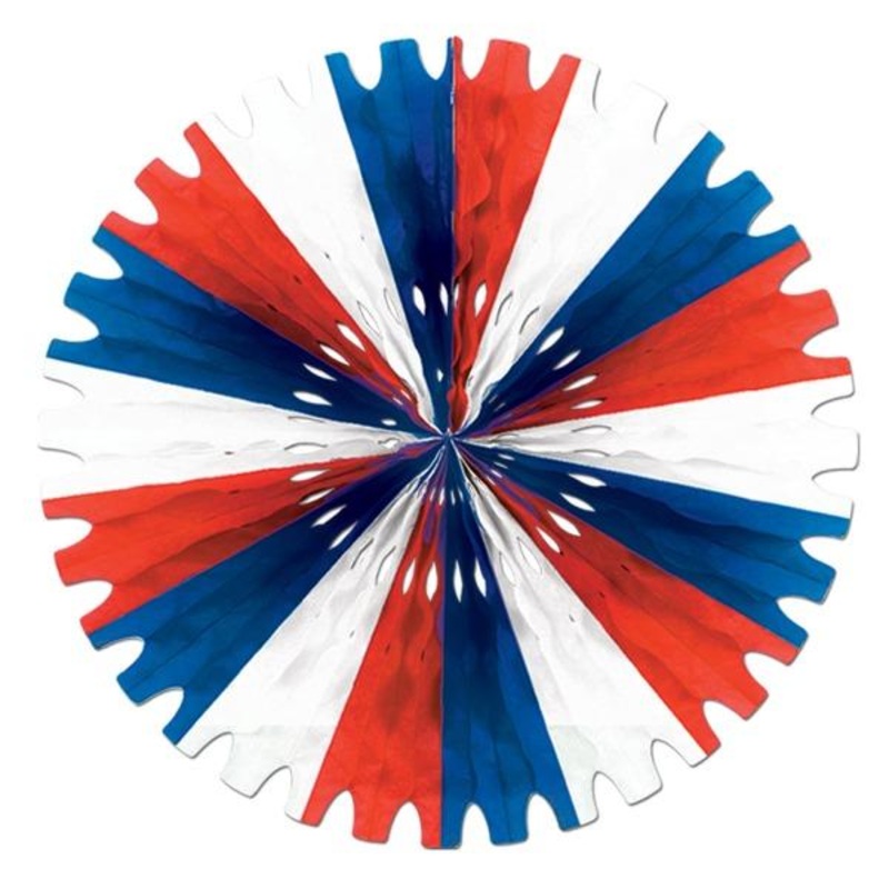 12 Pack Beistle Tissue Party Fan - red - white - blue