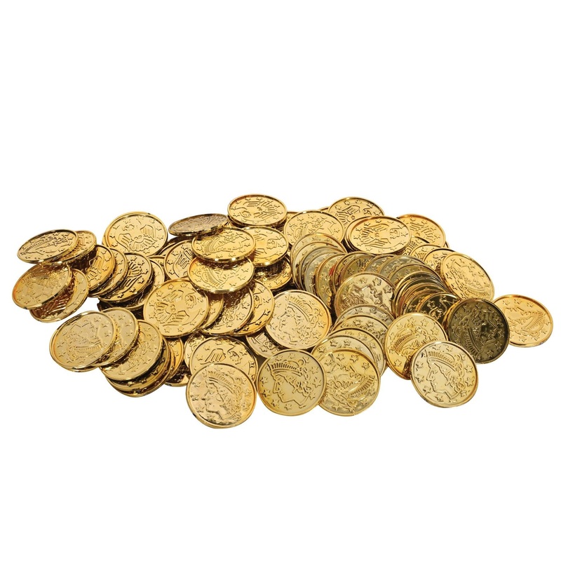 1200 Pack Beistle Plastic Party Coins - gold