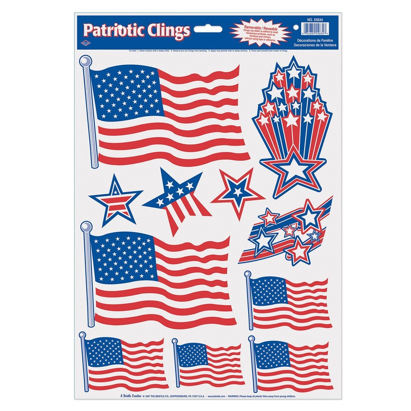 132 Piece Beistle Patriotic Party Clings