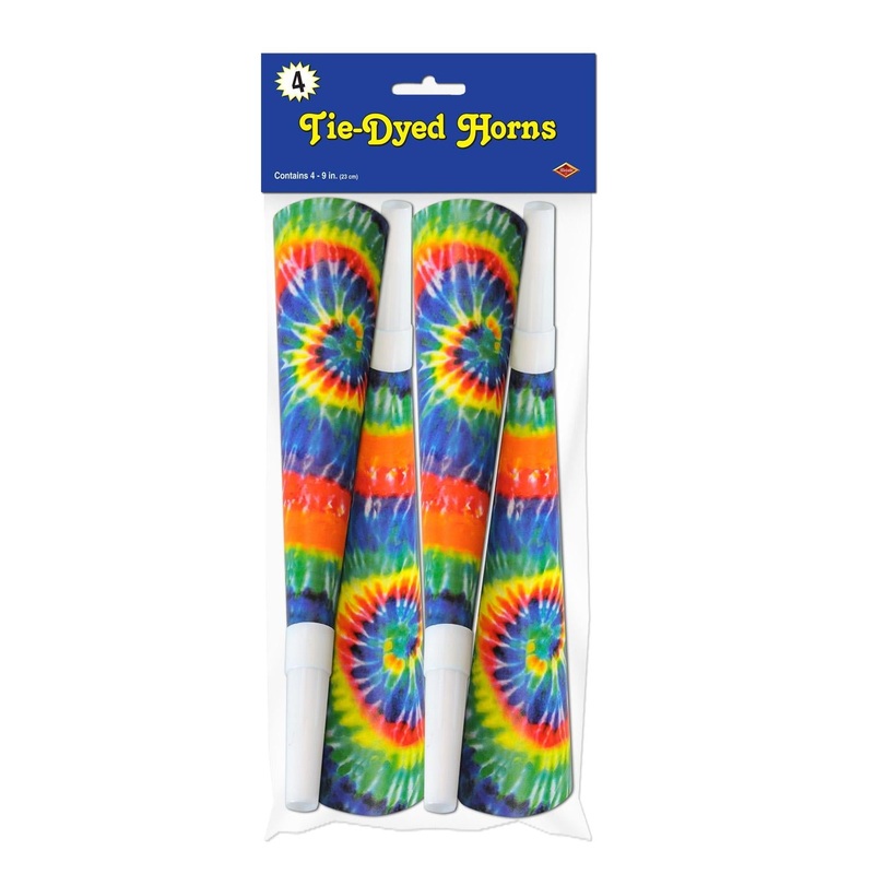 192 Pack Beistle Packaged Tie-Dyed Horns
