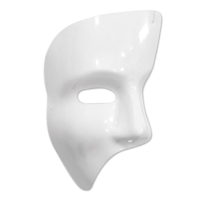 24 Pack Beistle Mardi Gras Phantom Mask - white