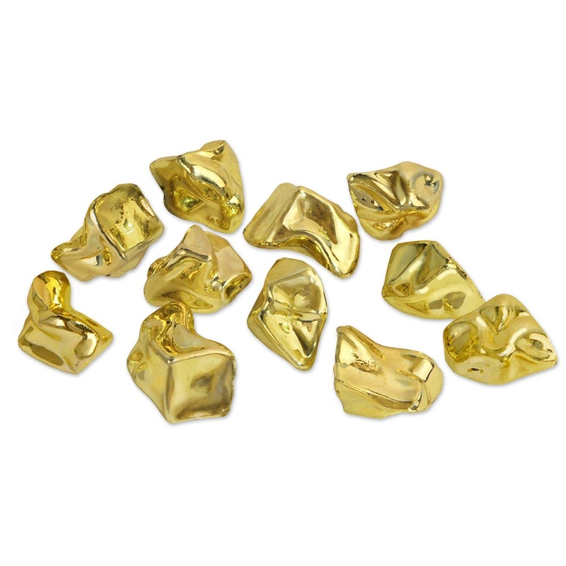 24 Pack Beistle Plastic Gold Nuggets (1.06 Oz per Pack)