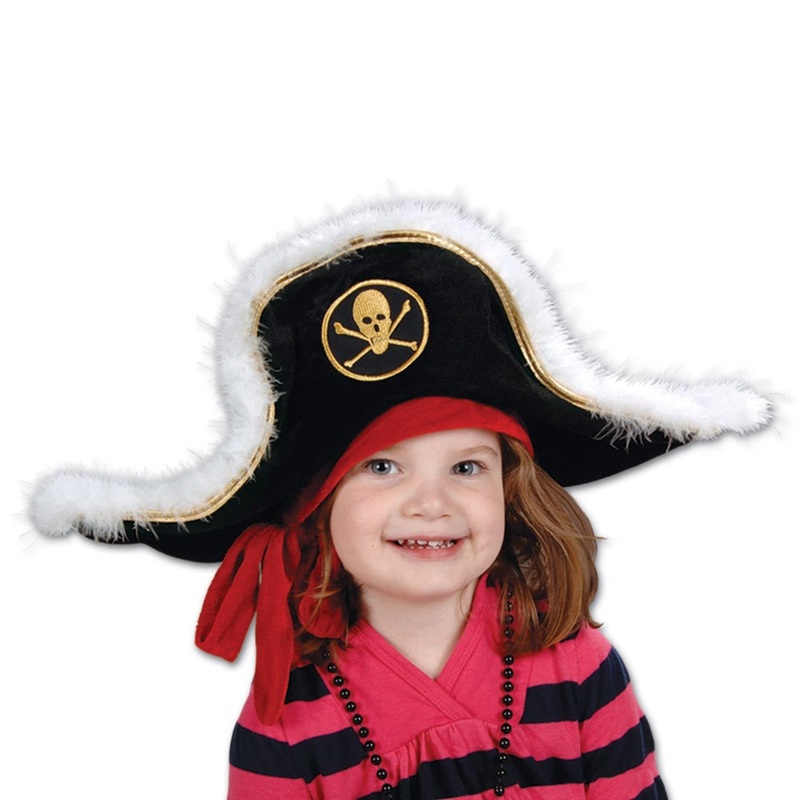 6 Pack Beistle Child Plush Pirate Captain's Hat