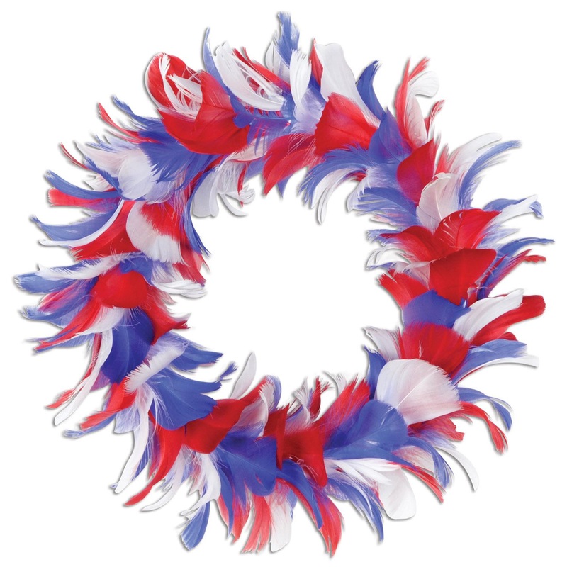 6 Pack Beistle Fancy Wreath Party Decor - red - white - blue