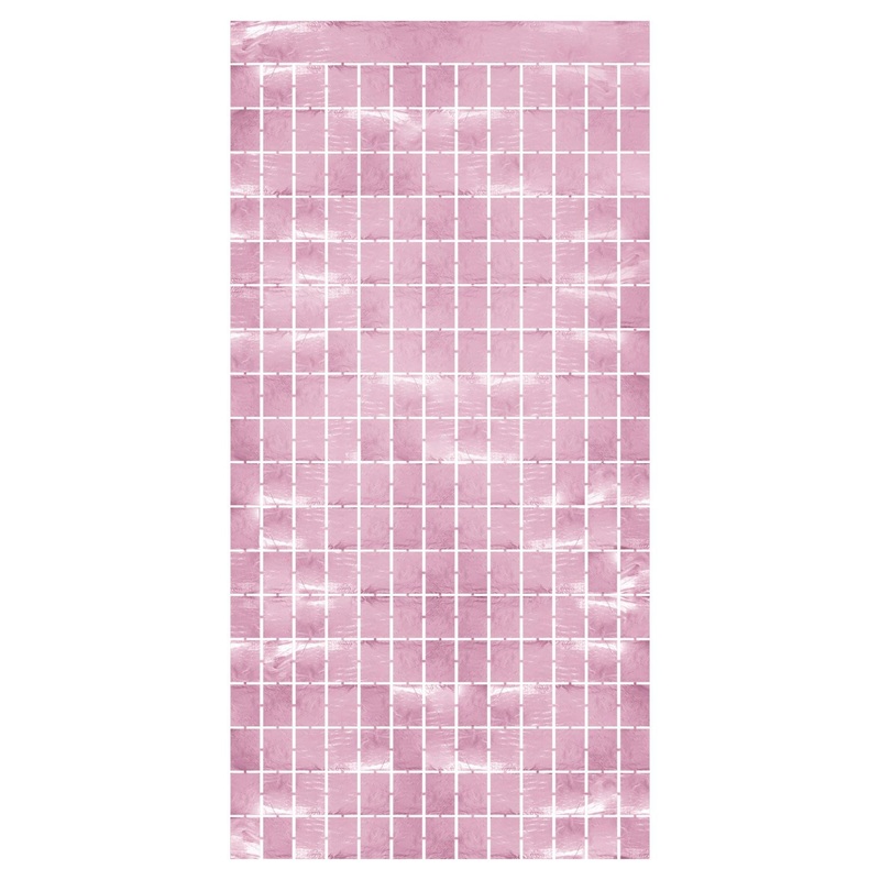 6 Pack Beistle Pink Metallic Party Square Curtain