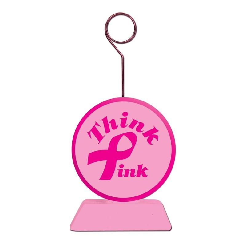 6 Pack Beistle Pink Ribbon Photo/Balloon Holder
