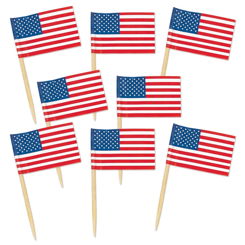 600 Pack Beistle Packaged U S Flag Party Picks