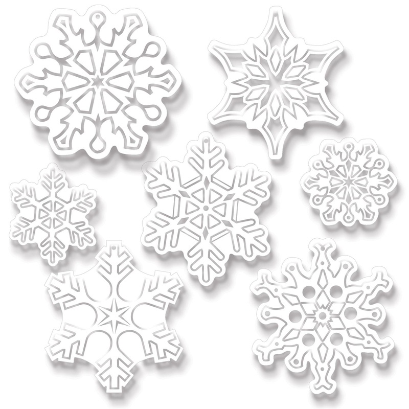84 Pack Beistle Christmas Plastic Clear Die-Cut Snowflakes