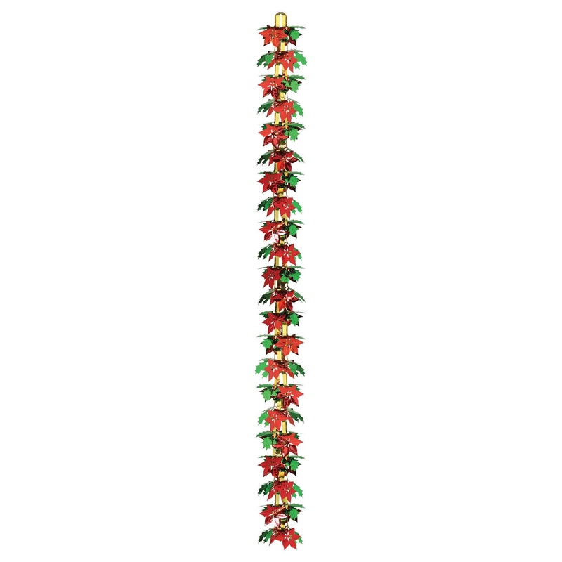 12 Pack Beistle Christmas Poinsettia/Holly Garland/Column