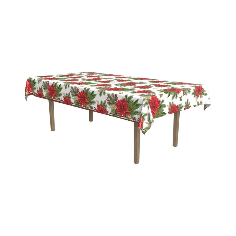 12 Pack Beistle Christmas Poinsettia Tablecover