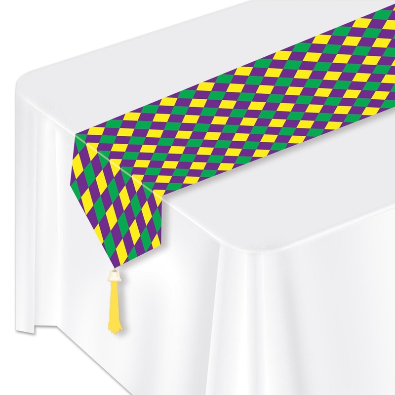 12 Pack Beistle Mardi Gras Printed Mardi Gras Paper Table Runner