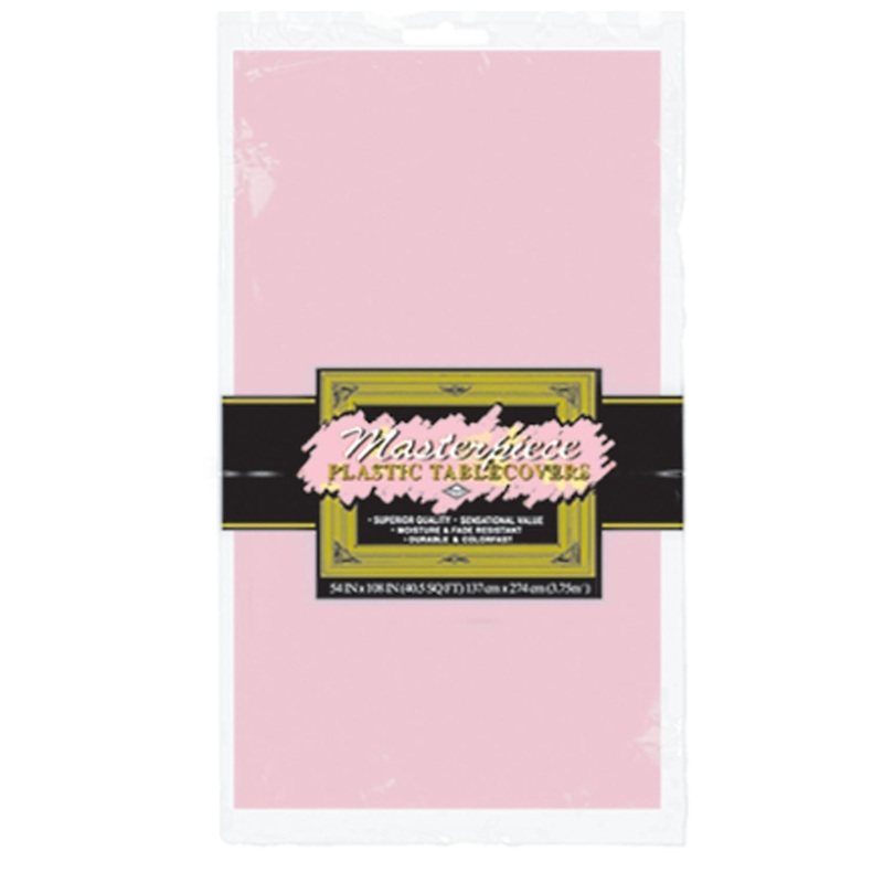 12 Pack Beistle Plastic Party Round Tablecover- Pink